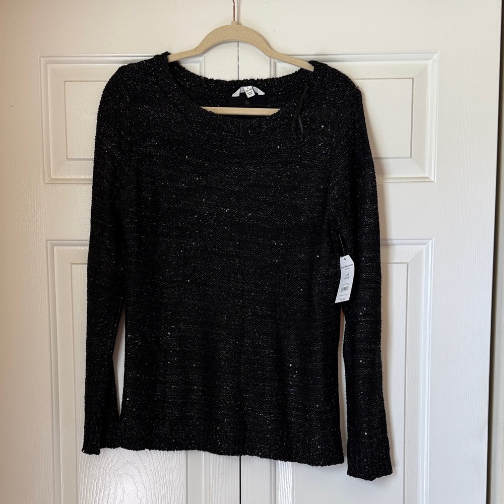 Time and Tru Black Shimmer Sweatshirt